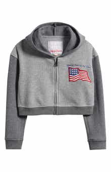 Vintage Havana Kids' Self Love Zip-Up Crop Hoodie