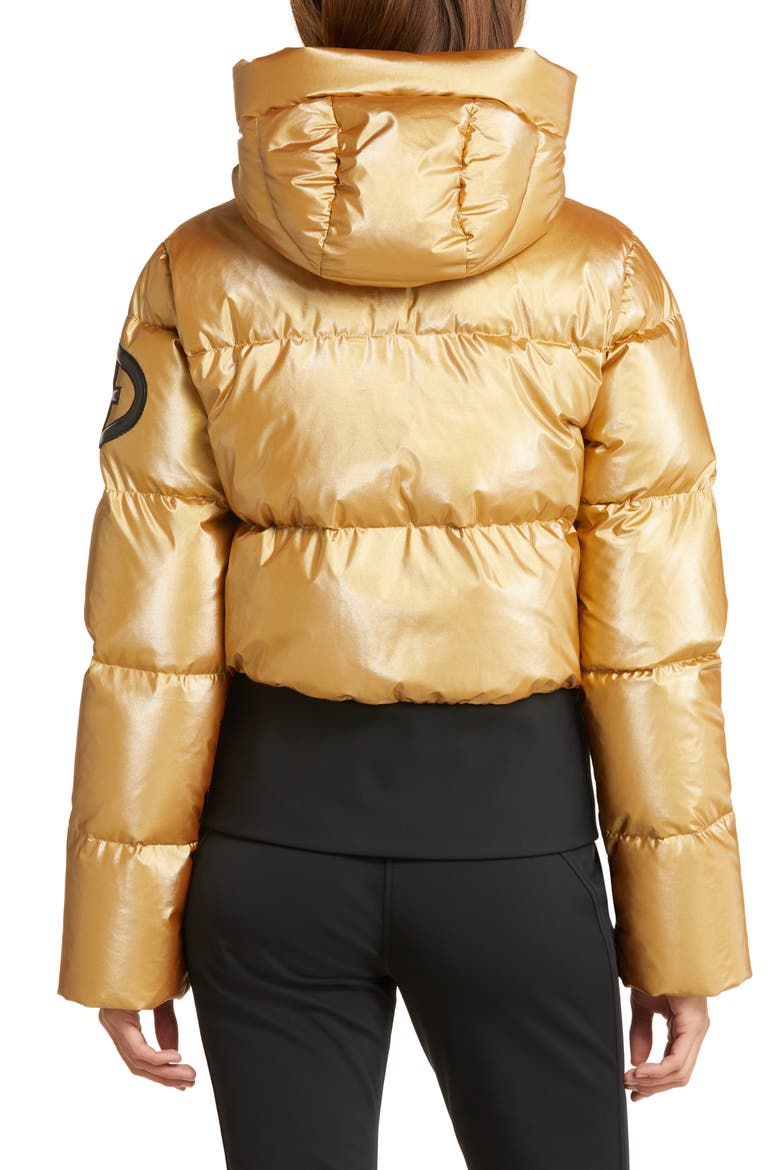 Bombardino Hooded Waterproof Down Puffer Jacket, Alternate, color, GOLD
