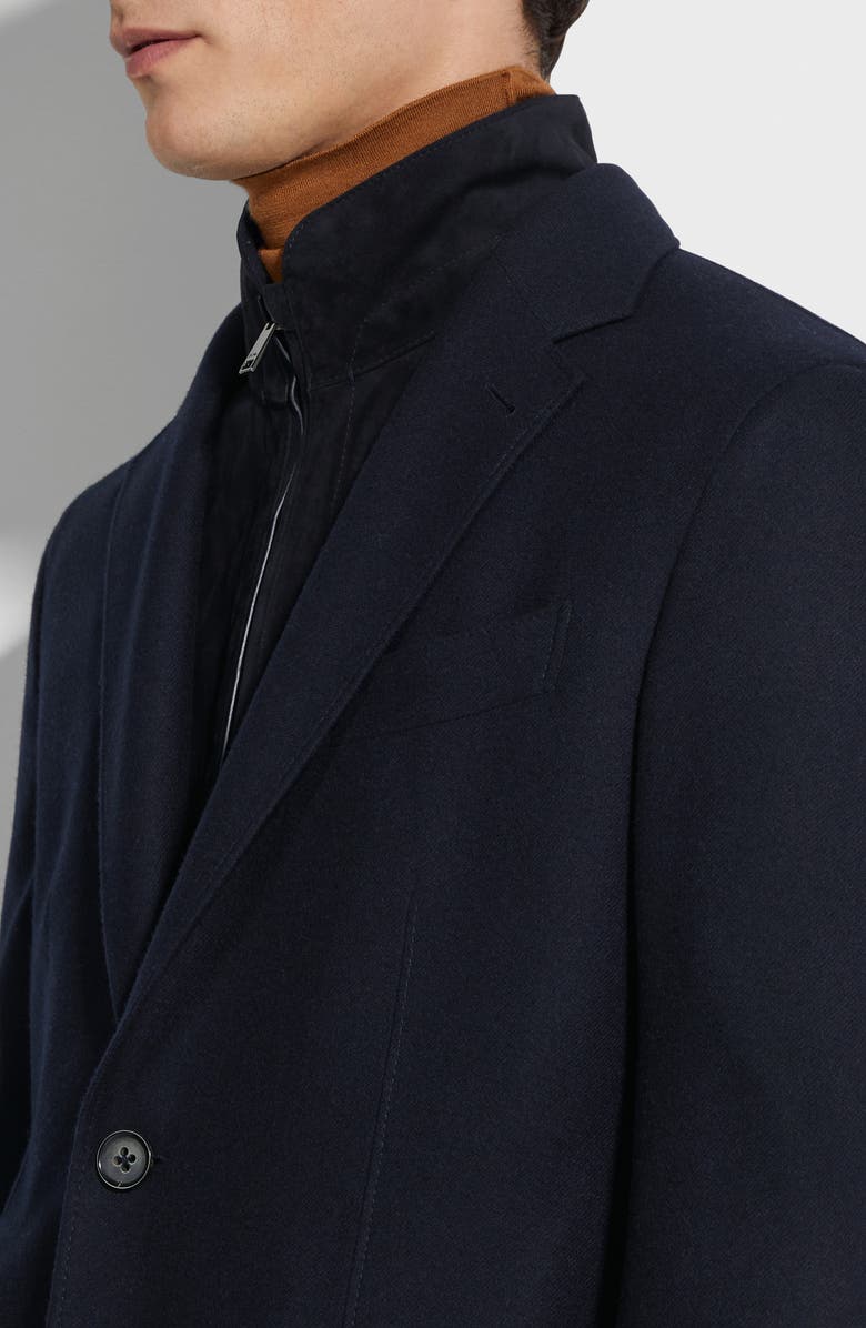 ZEGNA Trofeo Wool & Cashmere Sport Coat with Removable Suede Bib, Alternate, color, Navy