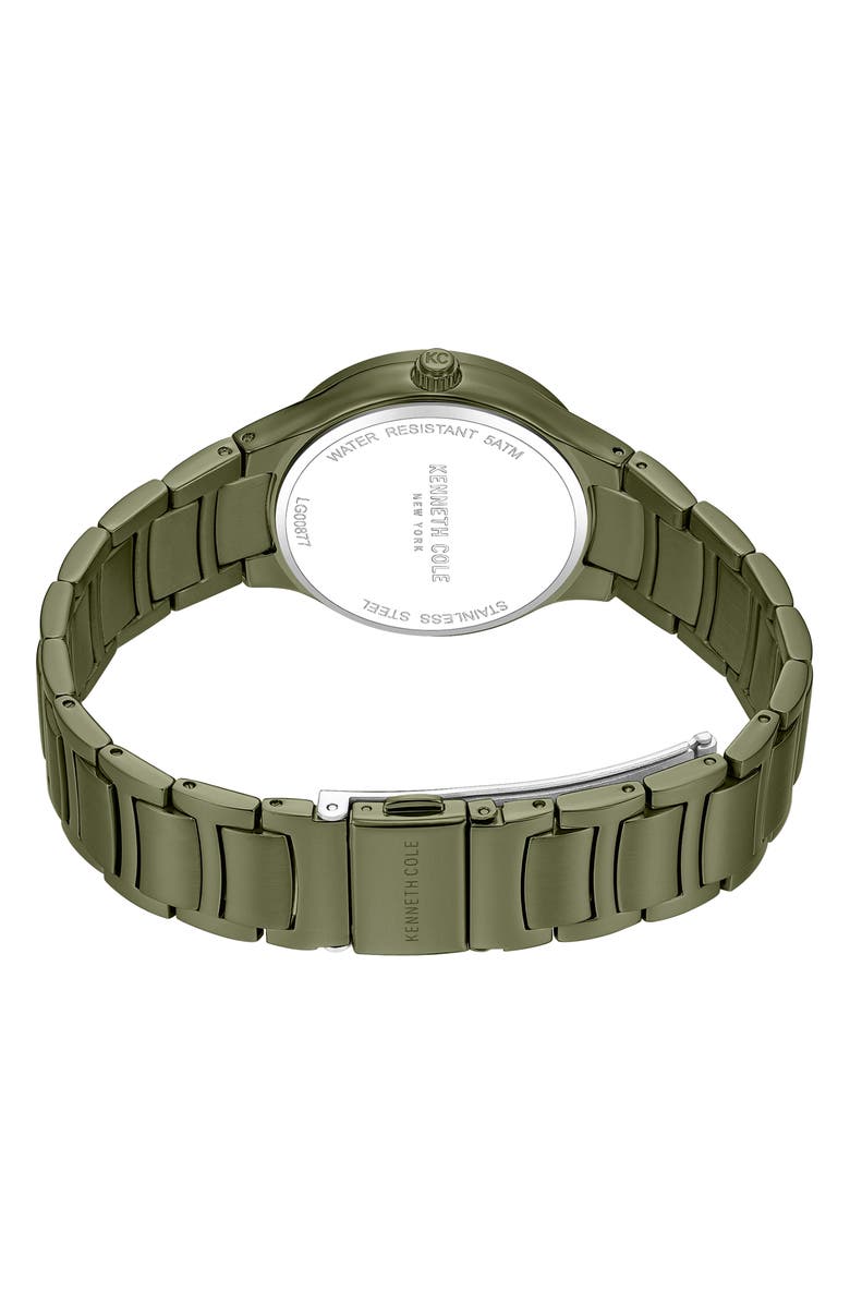 Kenneth Cole New York Green Mother-of-Pearl Dial Bracelet Watch, 34mm, Alternate, color, Green
