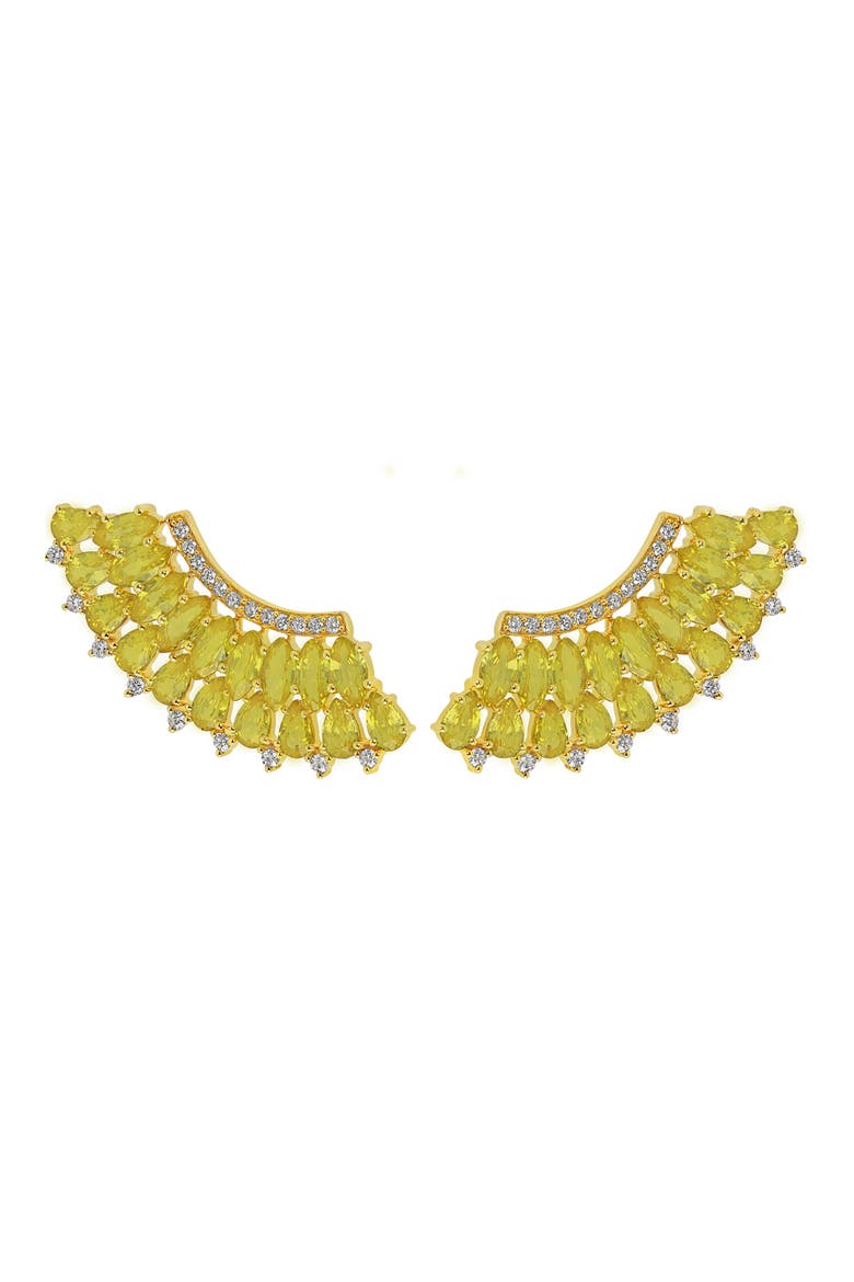 Mirage Yellow Sapphire & Diamond Earrings, Alternate, color, YELLOW GOLD