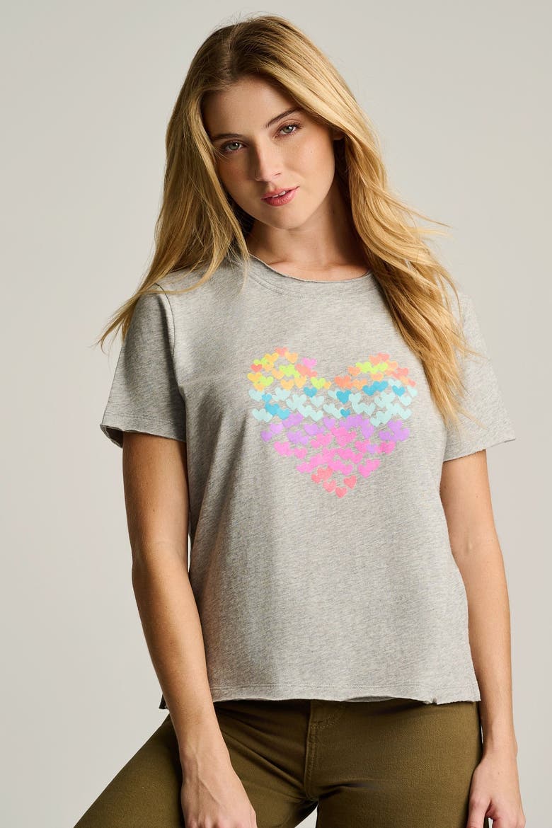 Heart Beats Cotton T-Shirt, Alternate, color, Heather Grey