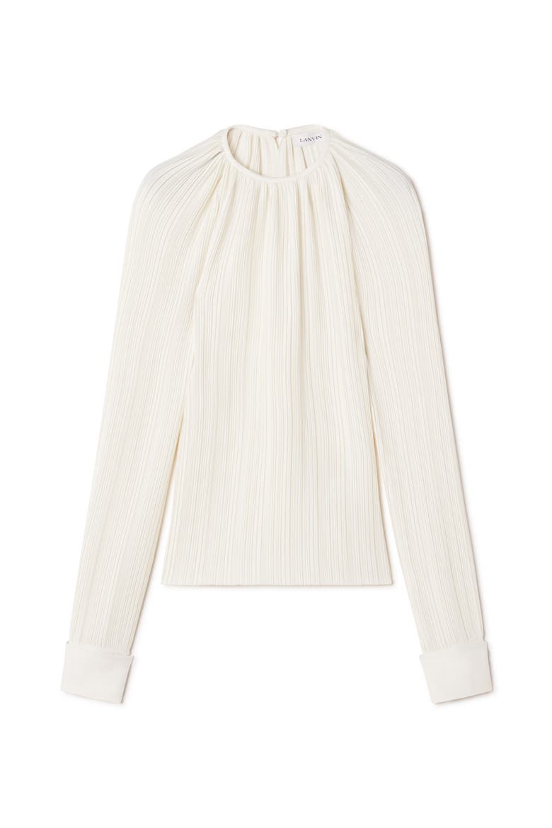 Pleated Charmeuse Top, Alternate, color, Milk