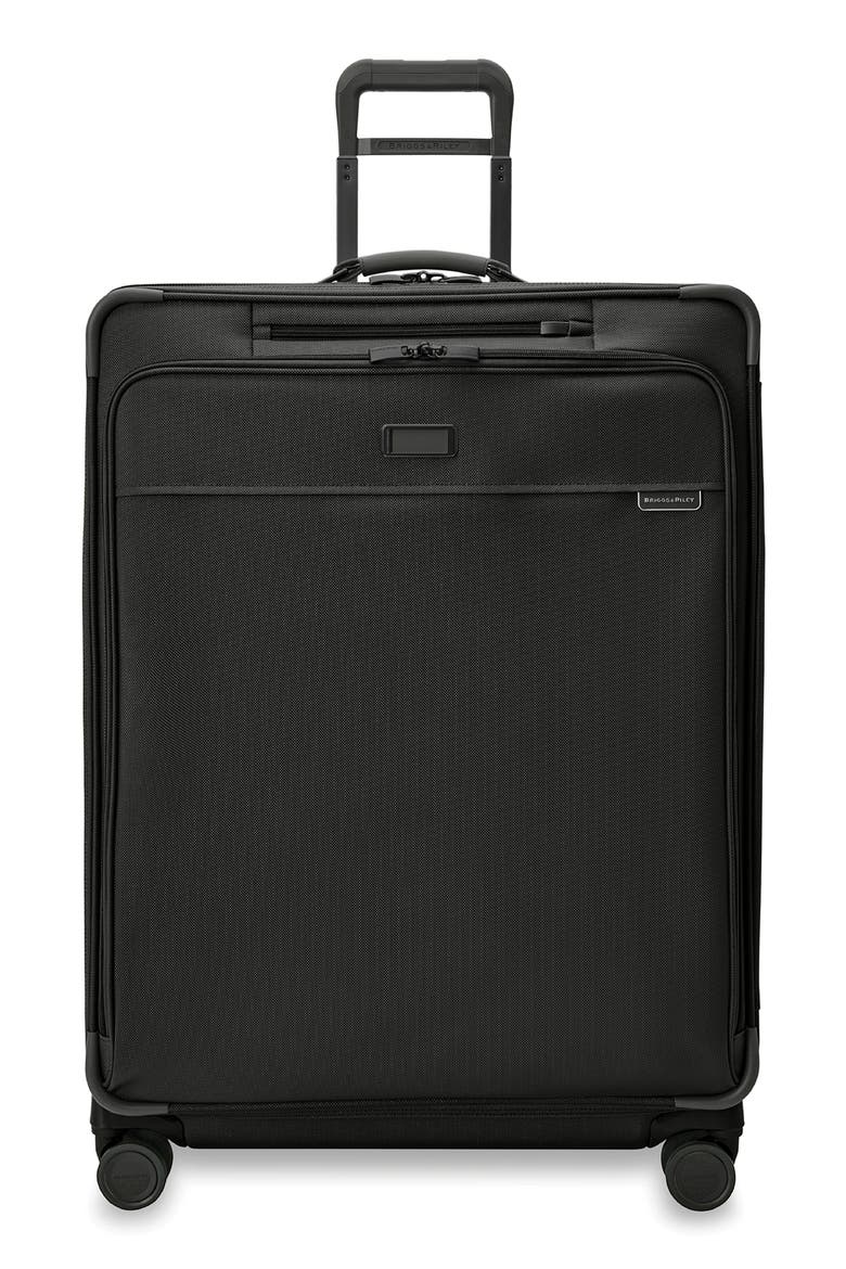 Baseline Extra Large Expandable Spinner Suitcase, Main, color, BLACK
