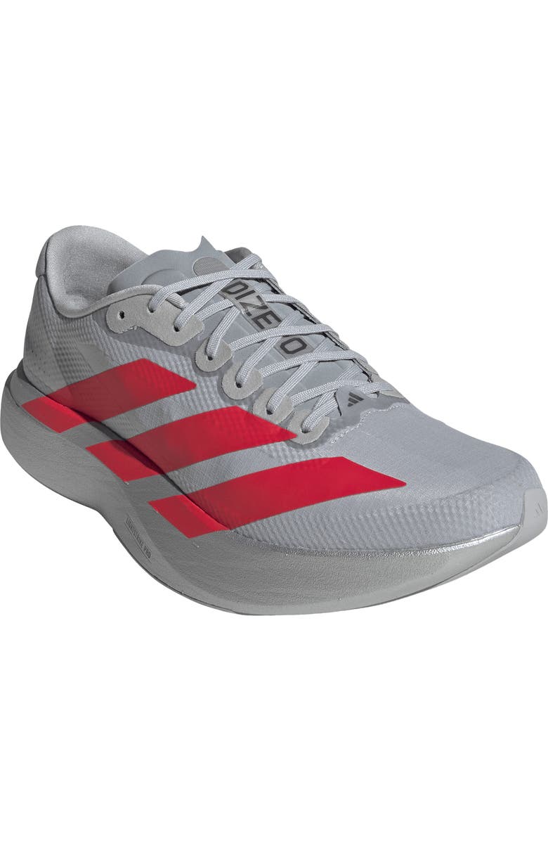 adidas Adizero Evo SL Running Shoe, Main, color, Silver / Red/ Iron