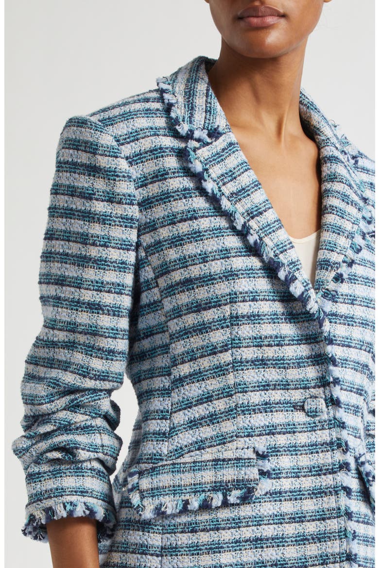 Khloe Stretch Cotton Tweed Blazer, Alternate, color, NAVY MULTI