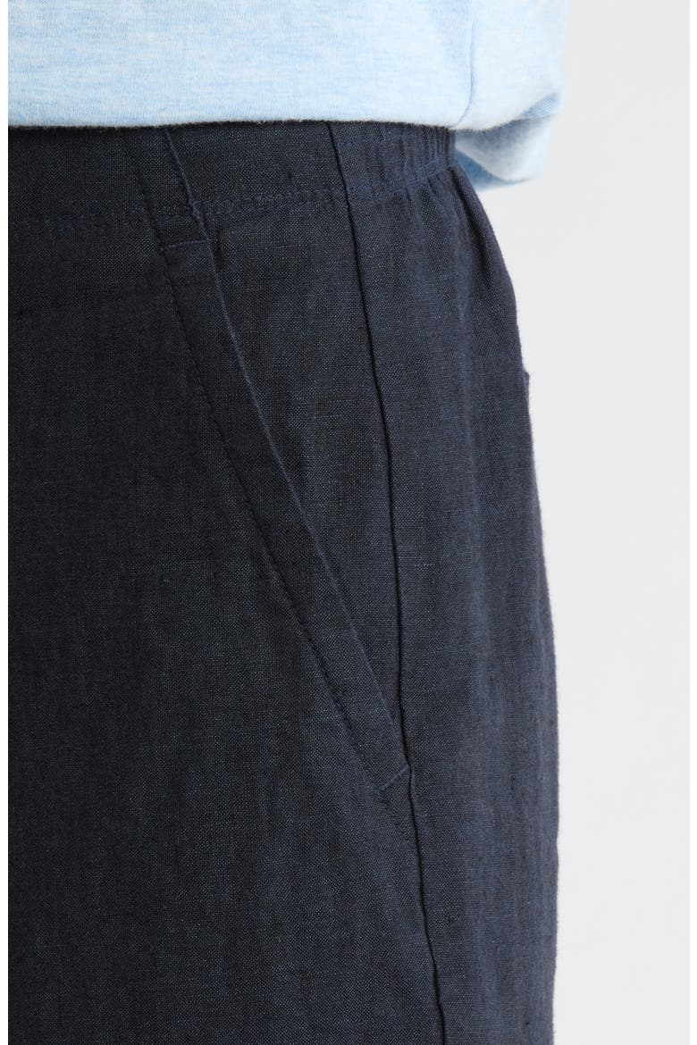 Flat Front Linen Shorts, Alternate, color, NAVY SAPPHIRE