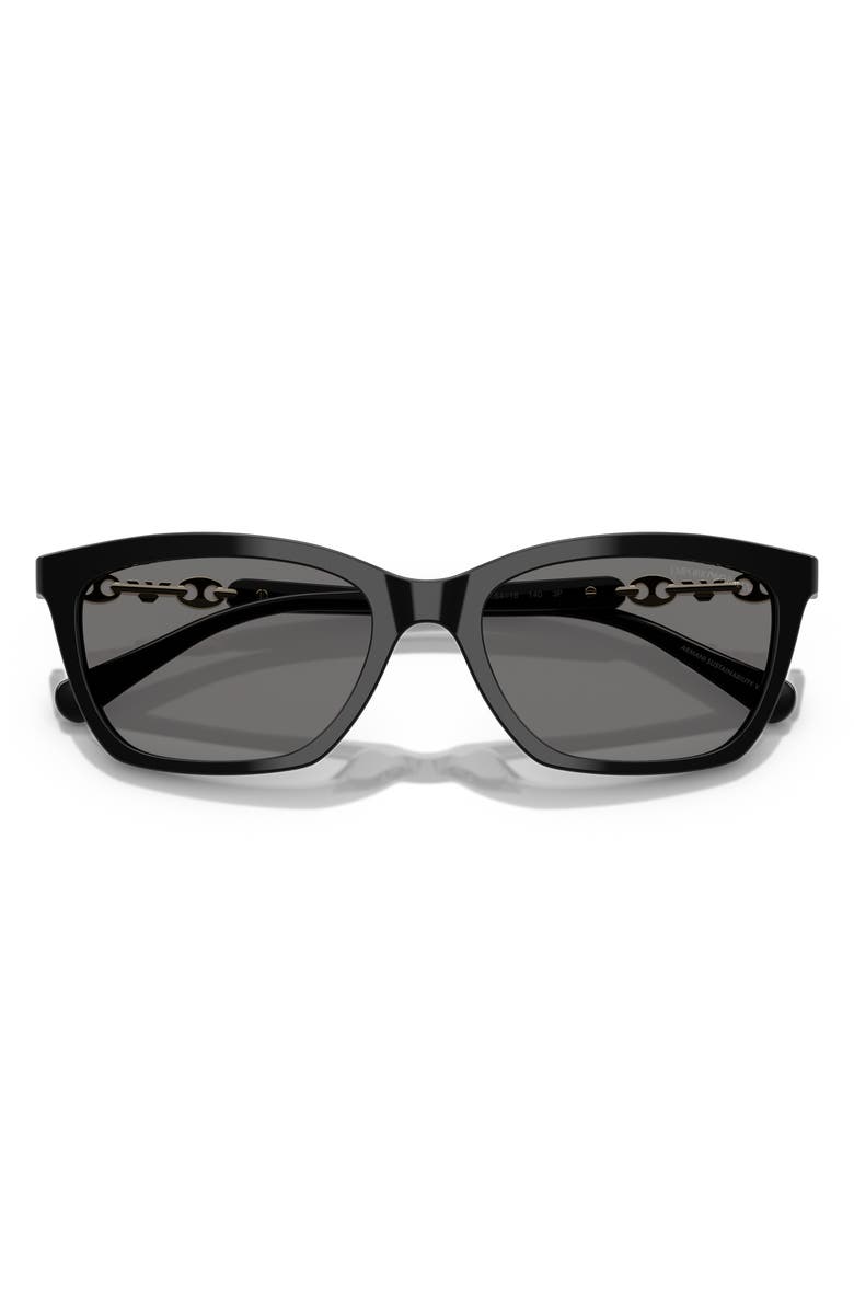 Emporio Armani 54mm Cat Eye Sunglasses, Alternate, color, Shiny Black / Dark Grey Polar
