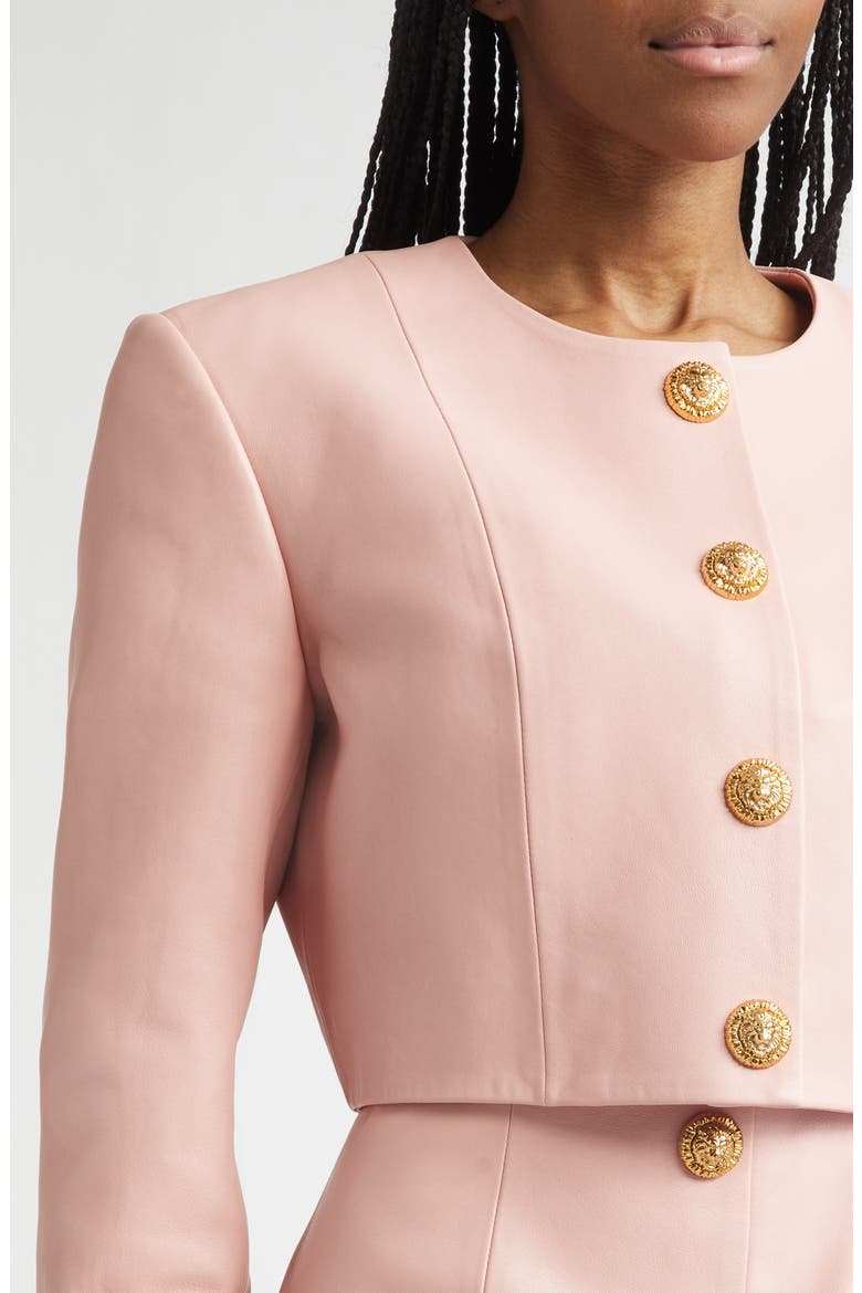 Crop Lambskin Jacket, Alternate, color, 4HR POWDER PINK