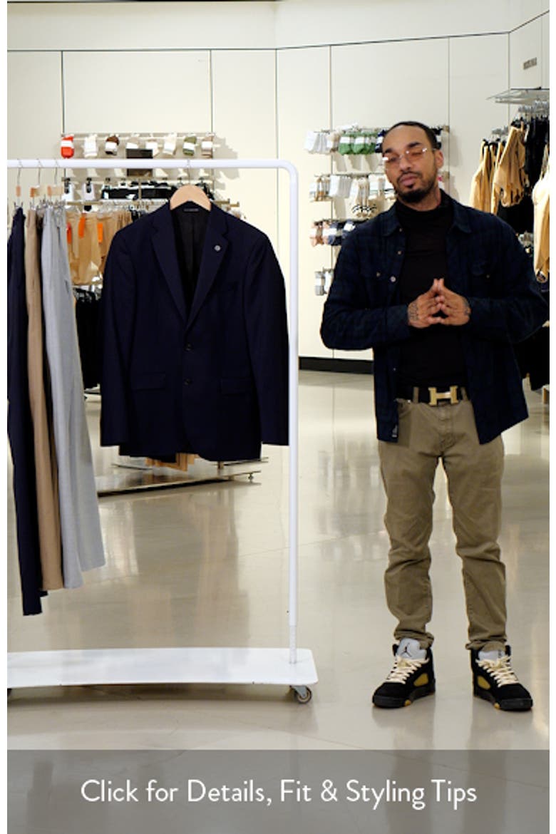 Ross Slim Fit Navy Stretch Wool Suit Jacket video