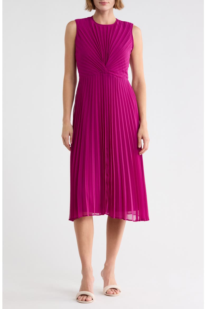 Sleeveless Pleated Midi Dress, Main, color, AFRICN VIO