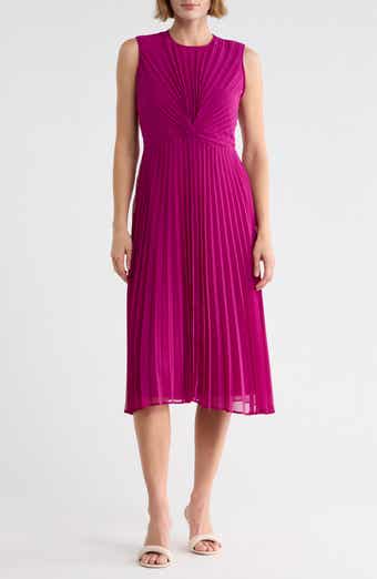 Sleeveless Pleated Midi Dress