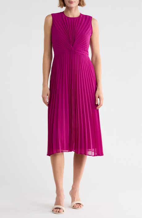 Sleeveless Pleated Midi Dress