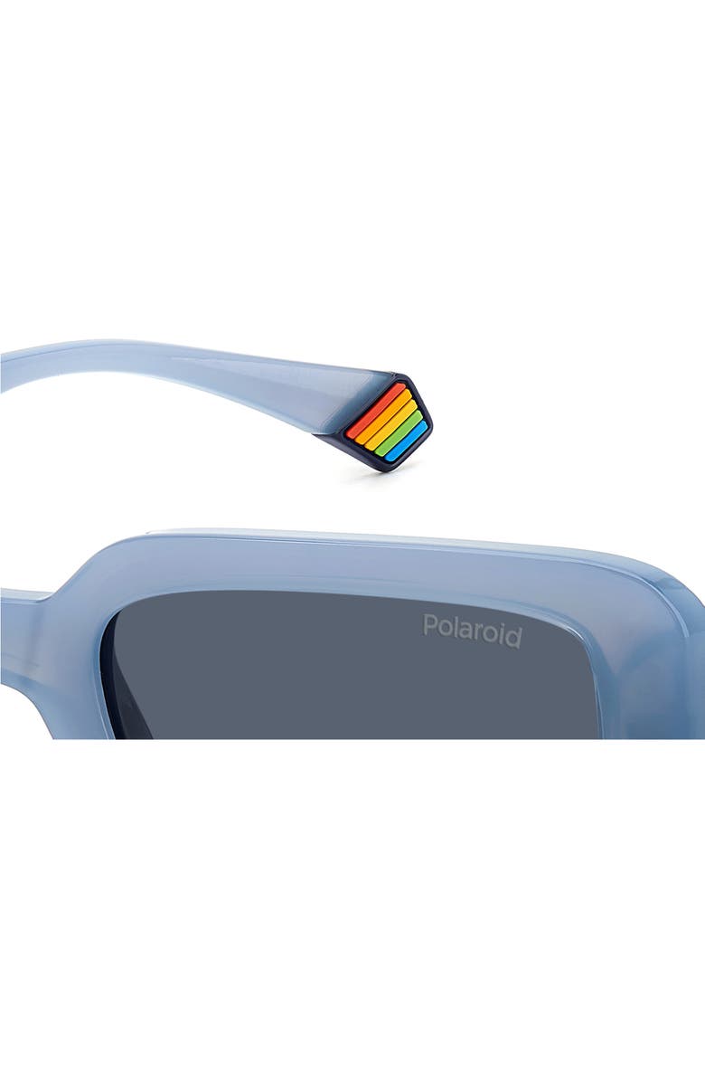 Polaroid 52mm Polarized Rectangular Sunglasses, Alternate, color, Azure/ Blue Polarized