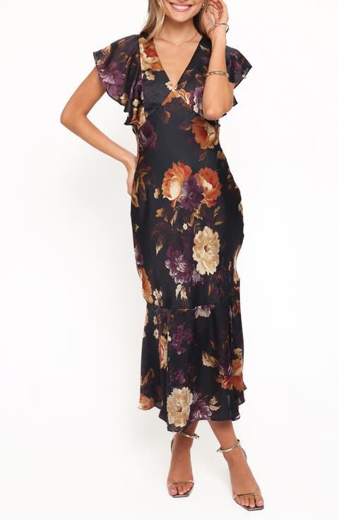 Evonne Floral Print Midi Dress