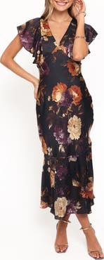 Petal & Pup Evonne Floral Print Midi Dress