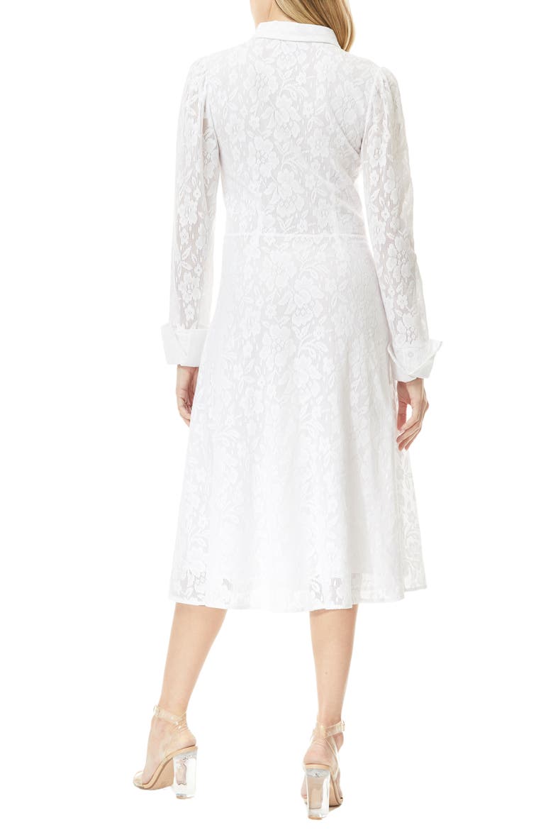 Ellen Lace Long Sleeve Shirtdress, Alternate, color, BRIGHT WHITE