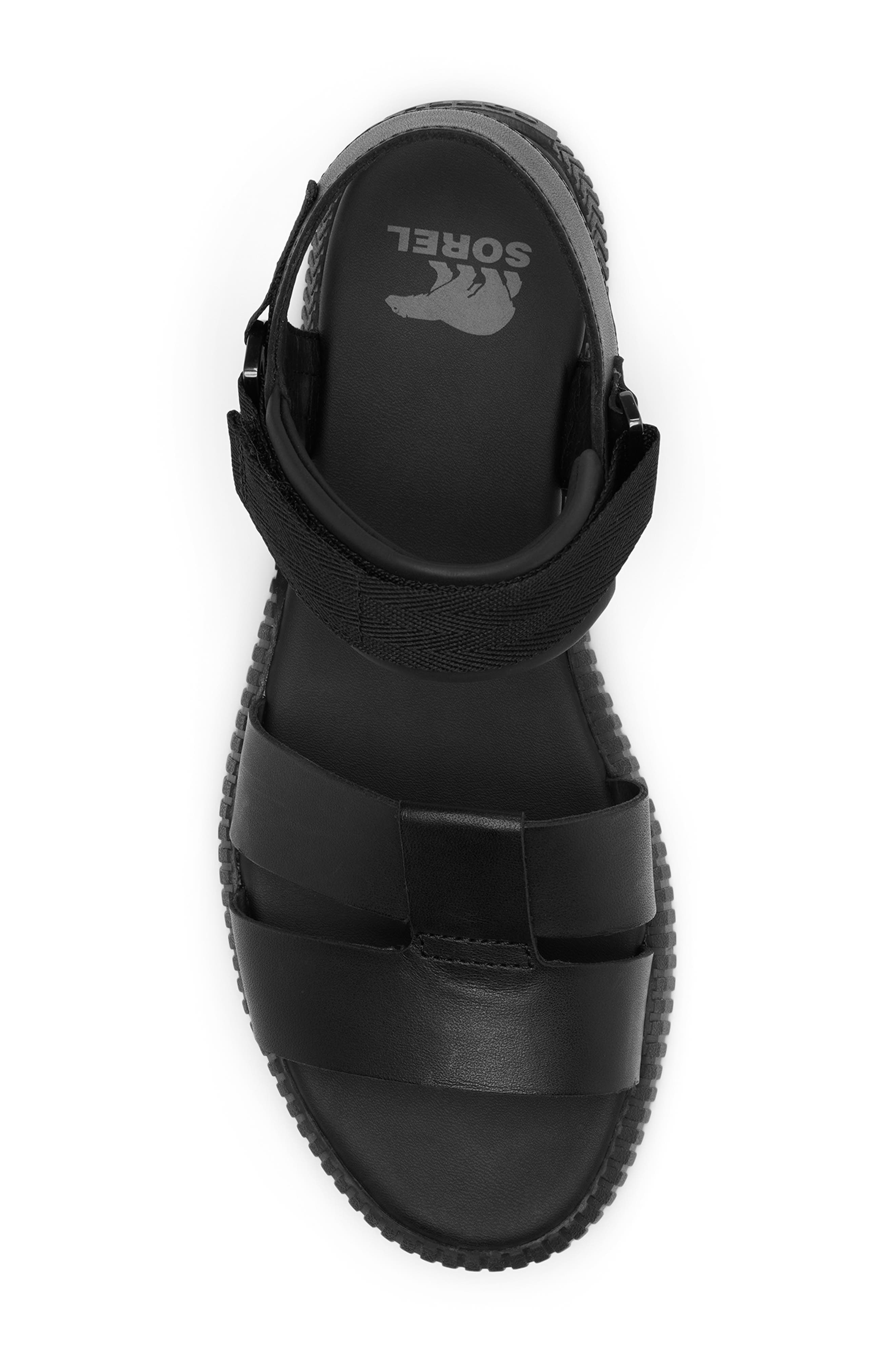 SOREL ONA AVE Ankle Strap Sandal, Alternate, color, Black/ Black