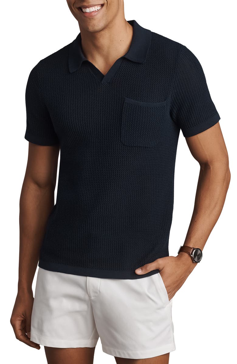 Rhone Coastal Johnny Collar Polo, Main, color, True Navy
