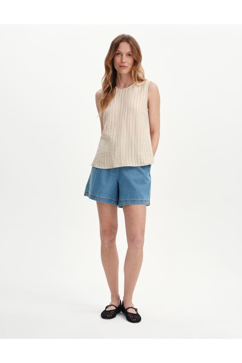 Vallie Stripe Sleeveless Shell Top, Alternate, color, Beige Stripe