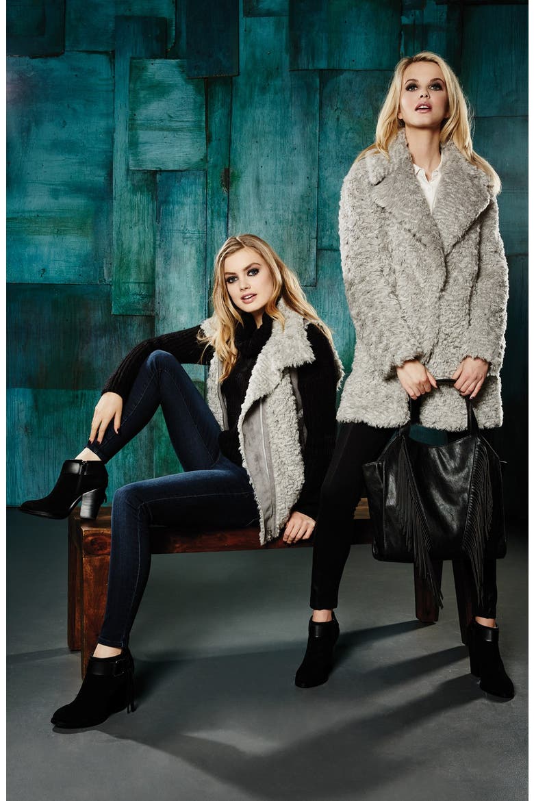 Faux Shearling Vest, Alternate, color, ICE GREY