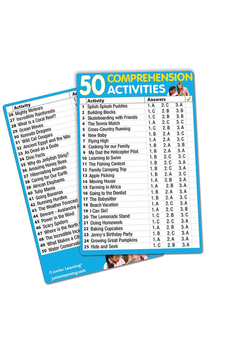 Junior Learning 50 Comprehension Activities, Alternate, color, Multicolored
