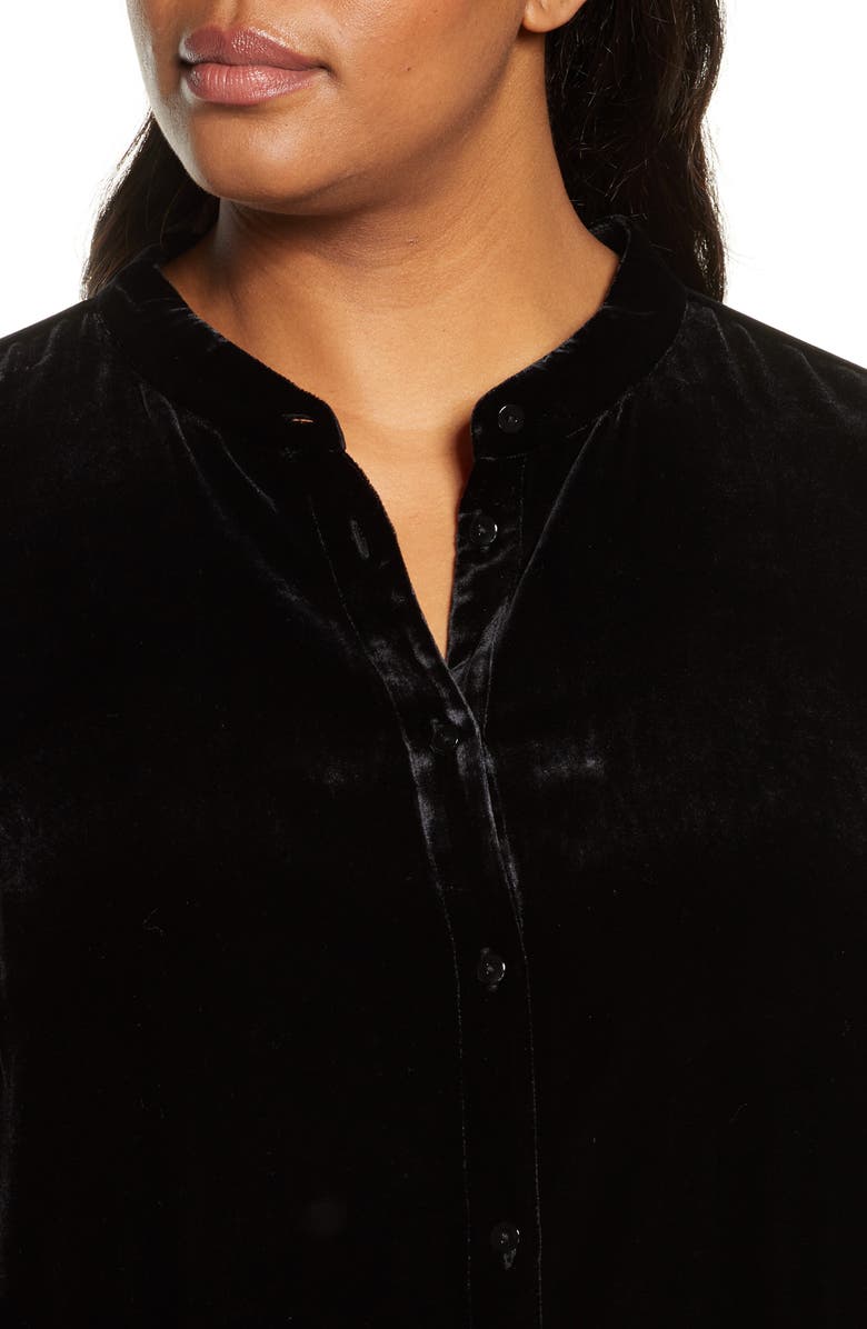 Eileen Fisher Long Velvet Shirt, Alternate, color,