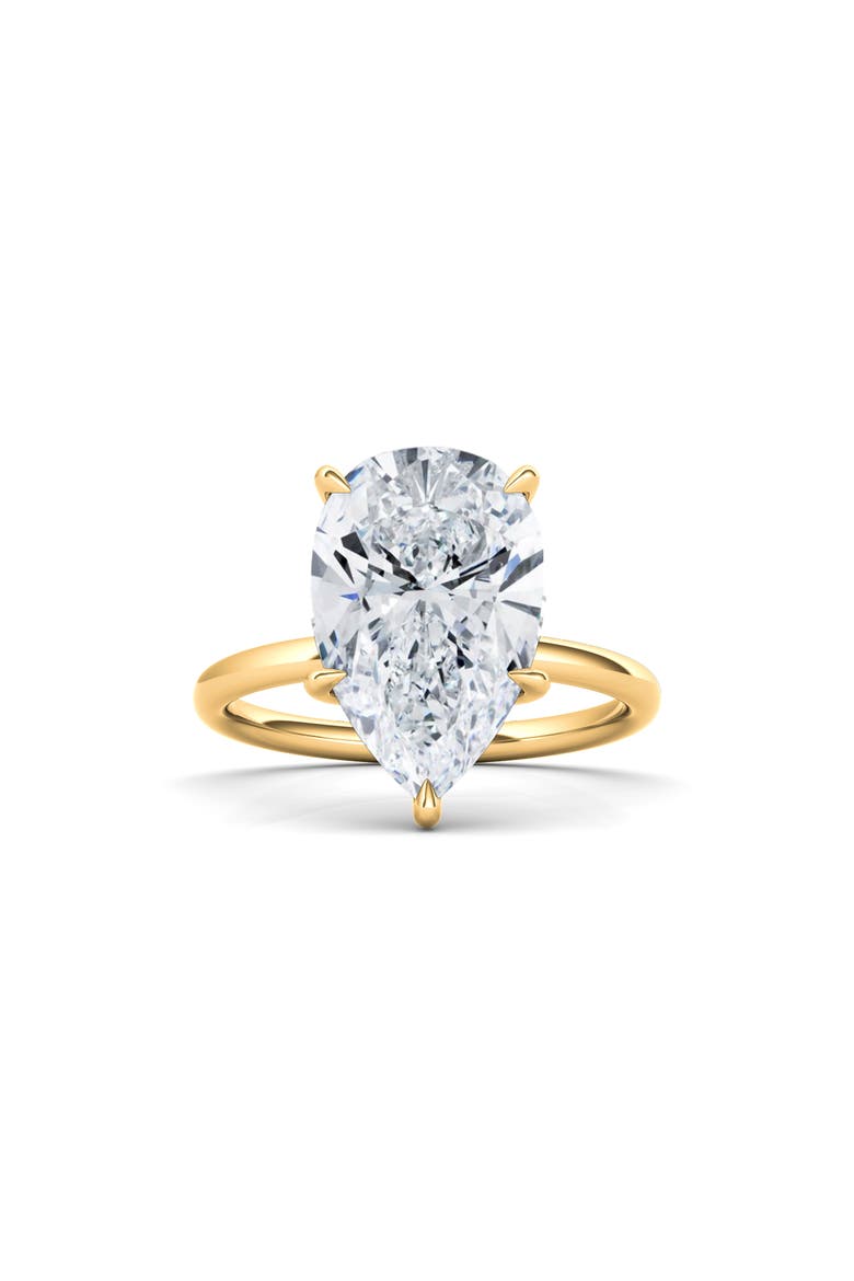 Pear Cut Lab Created Diamond Ring, Main, color, 3.00 CTW 18K YELLOW GOLD