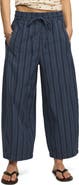Lucky Brand Stripe Cotton Blend Barrel Leg Pants