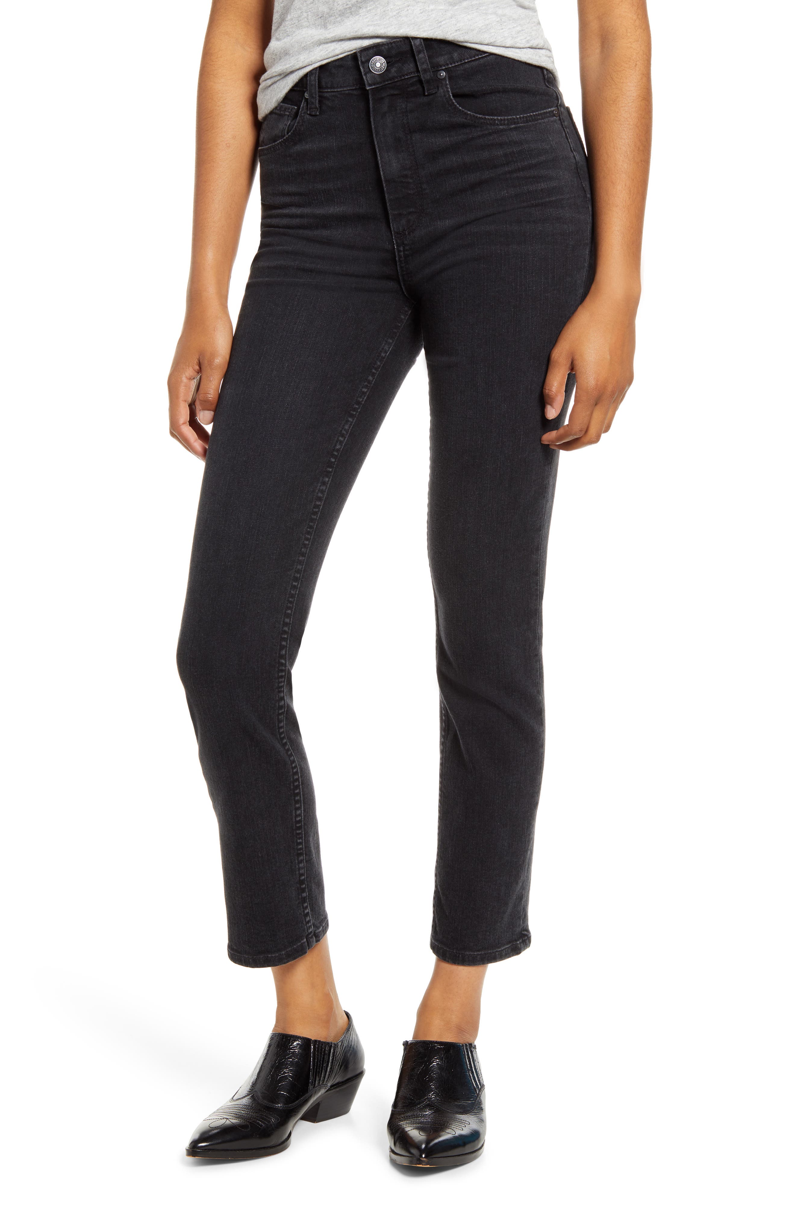 PAIGE Sarah High Waist Slim Straight Leg Jeans