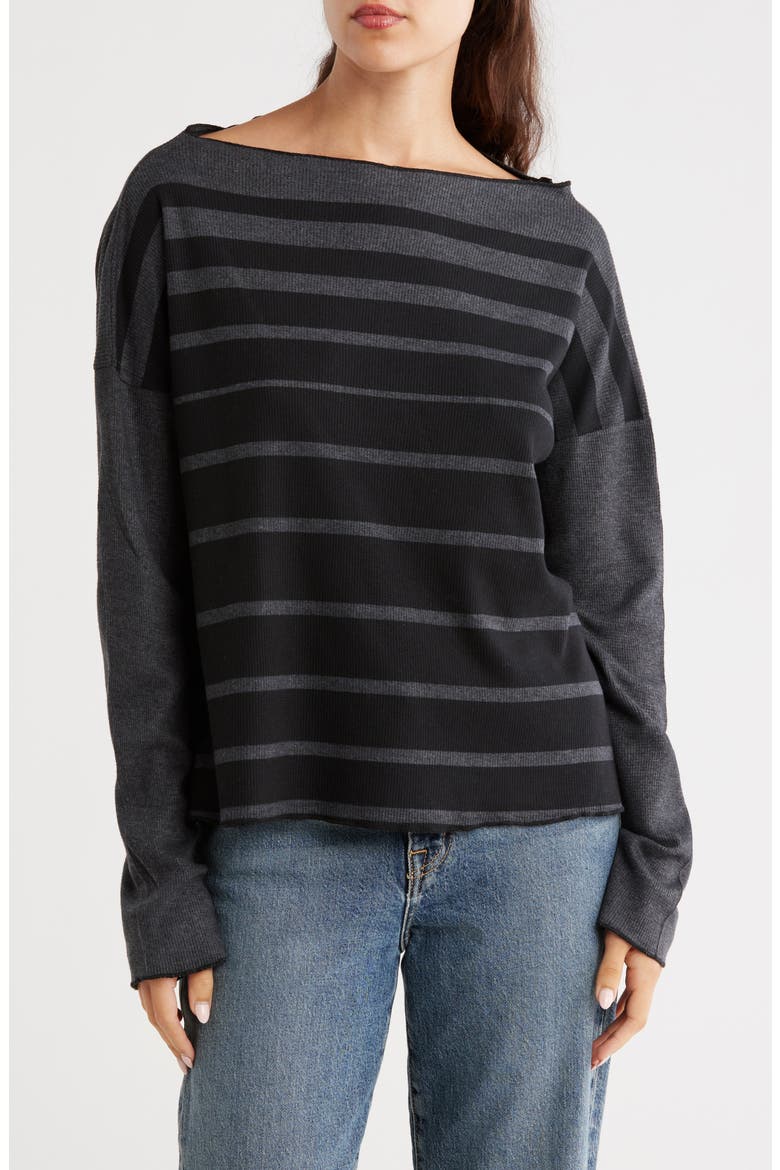Boat Neck Sweater, Main, color, CHARCOAL 10 DEGREES PRINT