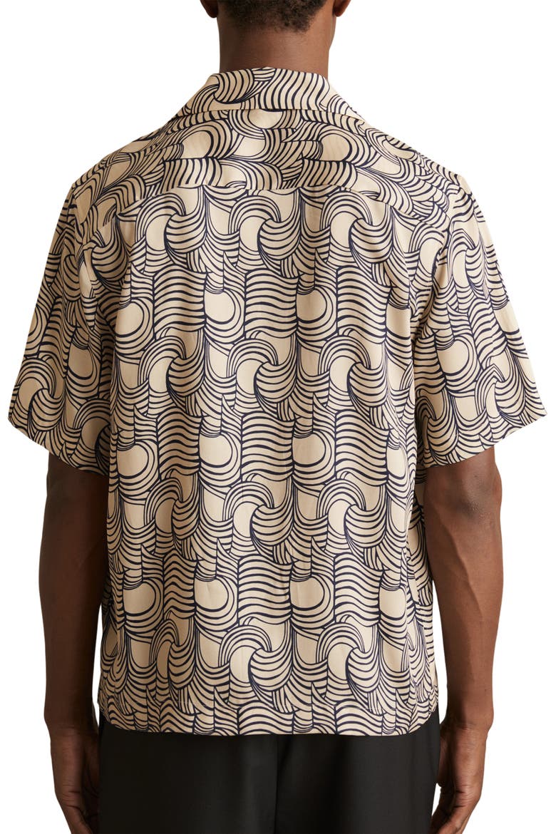 Waver Camp Shirt, Alternate, color, OFF WHITE/ NAVY