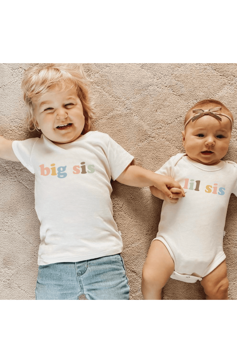 Finn + Emma Organic Baby Graphic Bodysuit | Lil Sis, Alternate, color, Off White