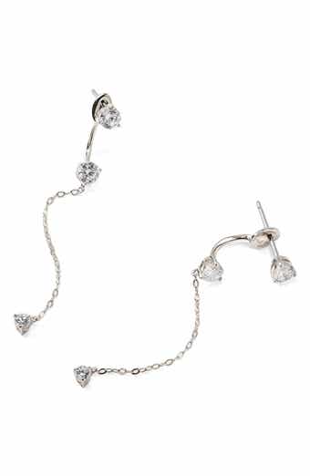 Nadri Salome CZ Linear Dangle Jacket Earrings