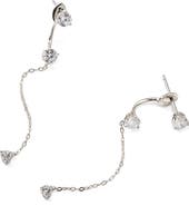 Nadri Salome CZ Linear Dangle Jacket Earrings