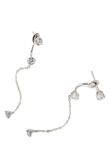 Nadri Salome Cz Linear Dangle Jacket Earrings
