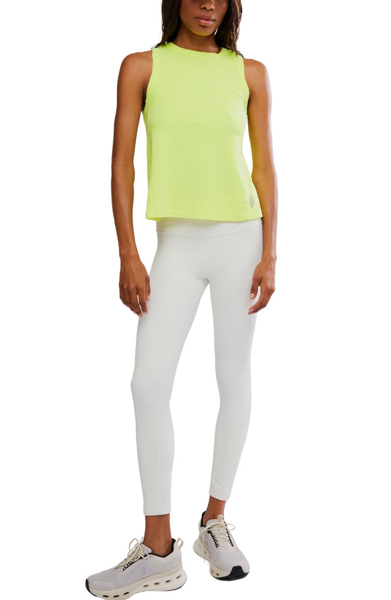 Free People Hot Shot Twist Back Tank, Alternate, color, Highlighter Yellow