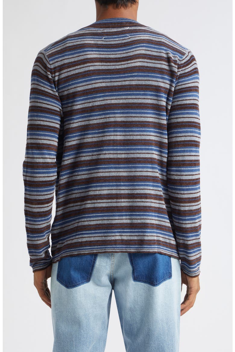 Stripe Knit Cardigan, Alternate, color, BLUE/ GREY/ BROWN/ GREEN