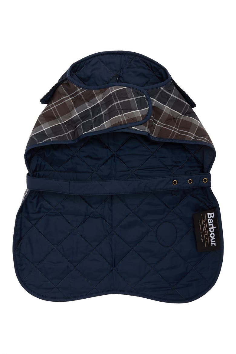 Quilted Tartan Dog Coat, Alternate, color, MIDNIGHT OAK