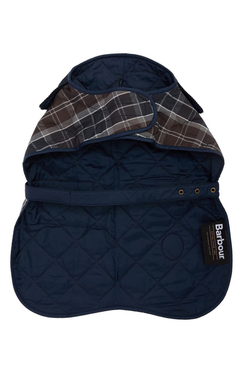 Barbour Quilted Tartan Dog Coat, Alternate, color, Midnight Oak