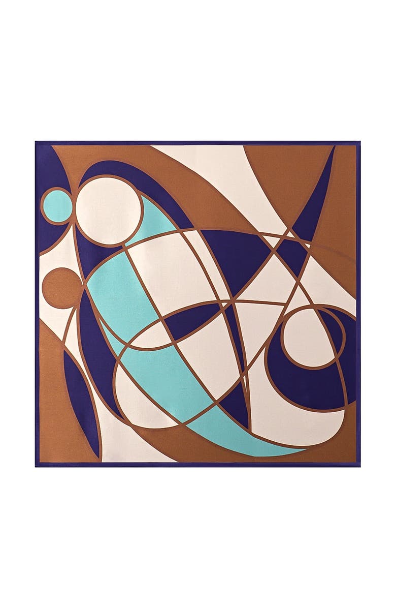 SILKSILKY Pure silk colored square scarf, Alternate, color, Brown
