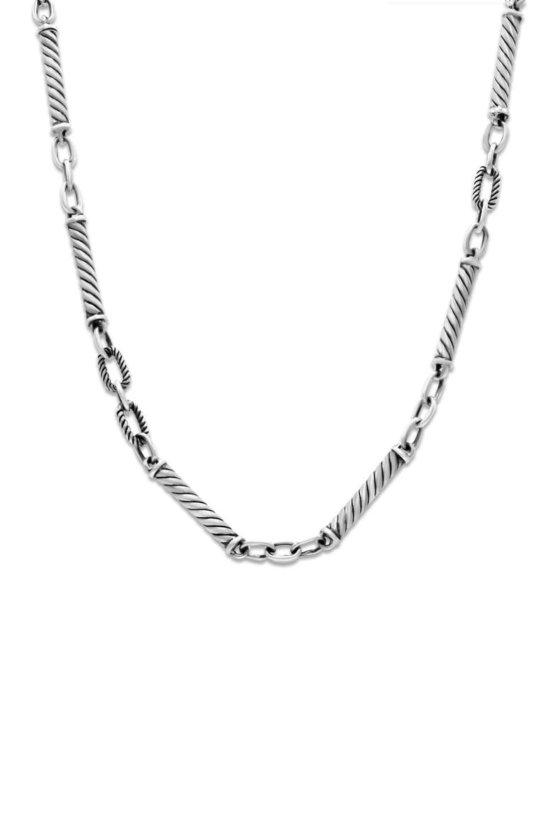 Sterling Silver Twisted Mixed Link Necklace, Main, color, SILVER