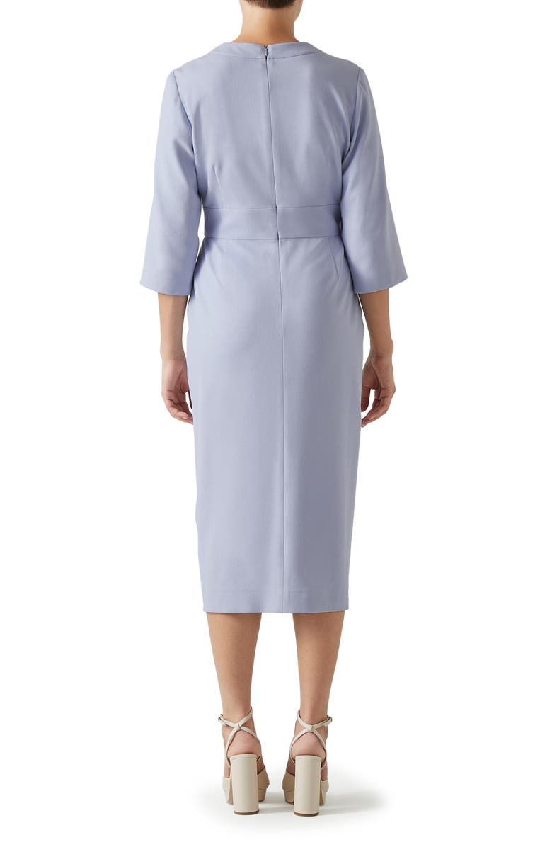 LK Bennett Sky V-Neck Crepe Dress, Alternate, color, Light Blue