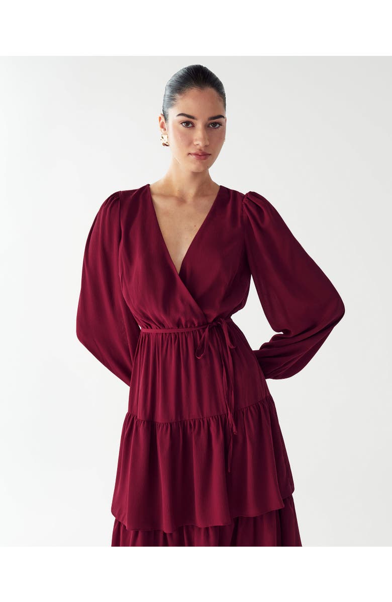 WILLA Koby Midi Dress, Alternate, color, Burgundy