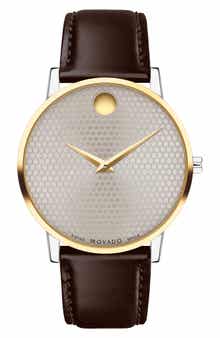 Movado Museum Classic Leather Strap Watch, 40mm