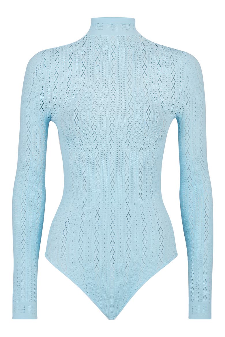 Pointelle Logo Long Sleeve Bodysuit, Main, color, SAGITTARIUS