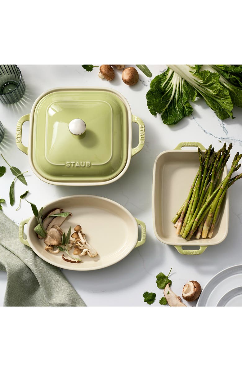 Staub 4-Piece Ceramic Baking Dish Set, Alternate, color, Light Green
