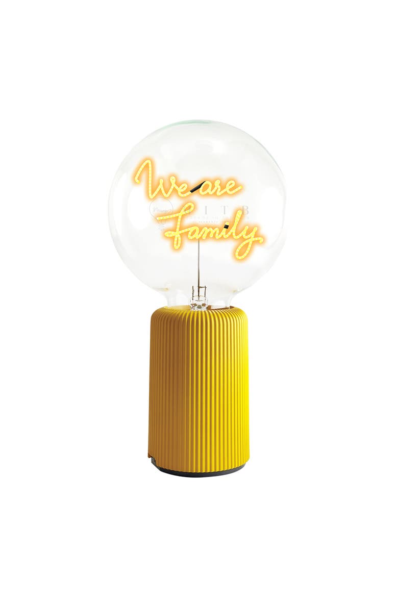 We Are Family Portable Table Lamp, Main, color, Yellow