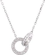 Pre-Owned Cartier Love Interlocking Pave Necklace 18K White Gold and Diamonds