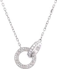 Pre-Owned Cartier Love Interlocking Pave Necklace 18K White Gold and Diamonds